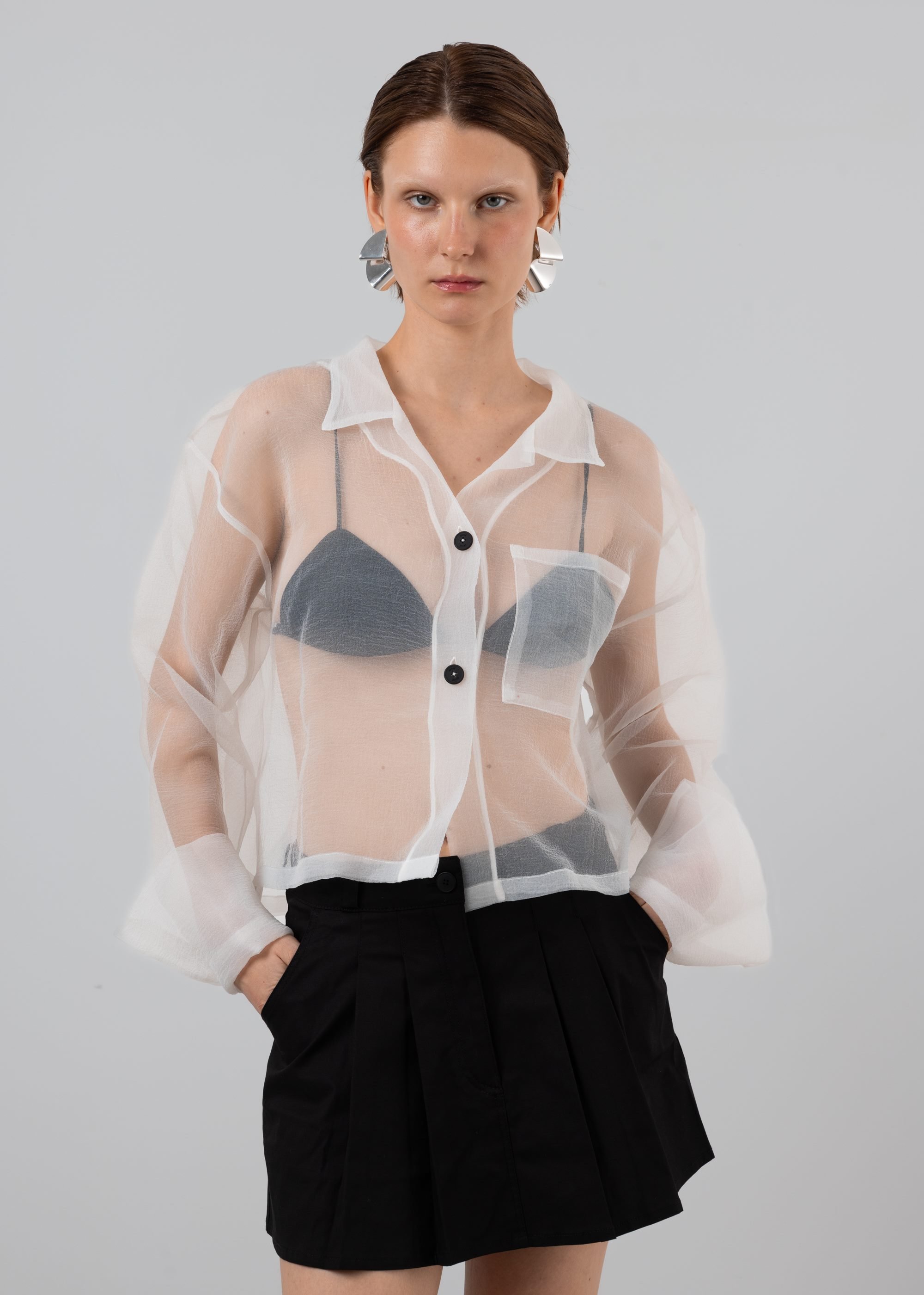 Organza Cropped Shirt • ESTHE