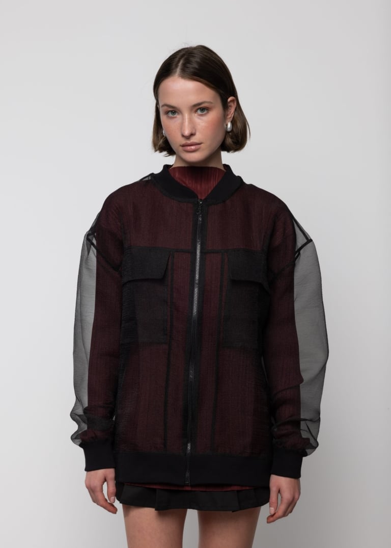 Organza Oversized Bomber Jacket