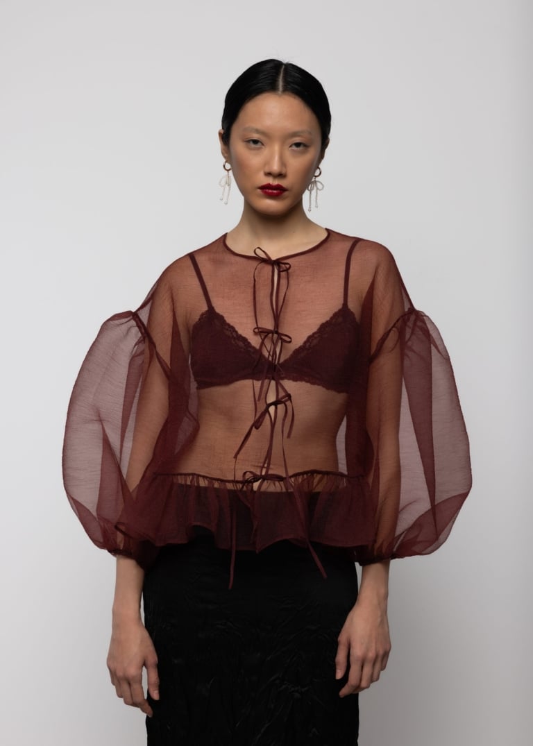 Volume Organza Bow Top