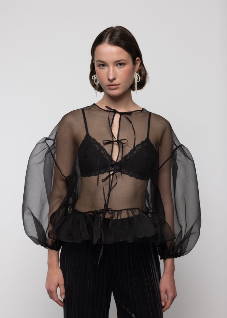 Volume Organza Bow Top