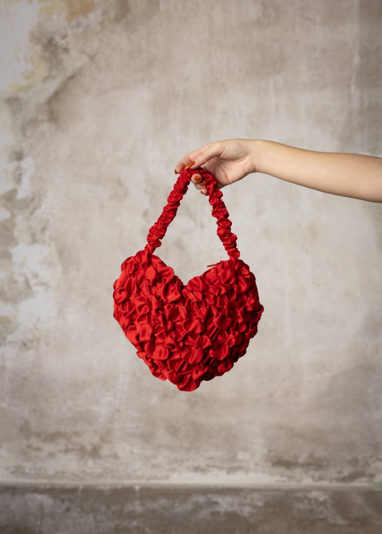 Shirred Heart Bag