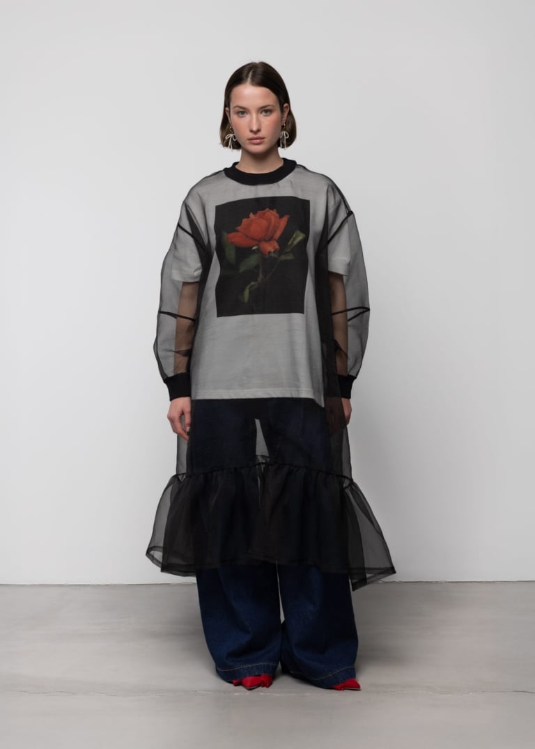 Organza Sweatshirt Dress