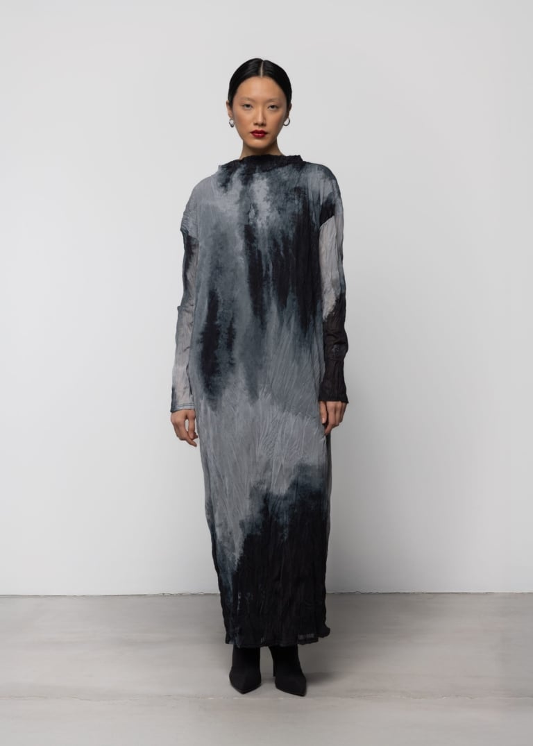 Long Sleeve Crinkle Maxi Dress