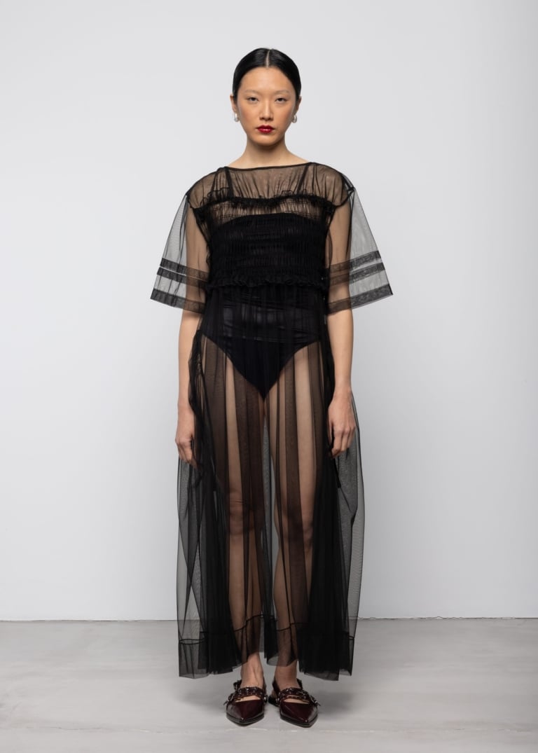 Tulle Shirred Volume Dress