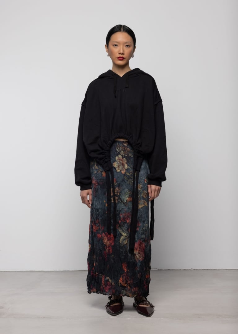 Crinkle Midi Skirt