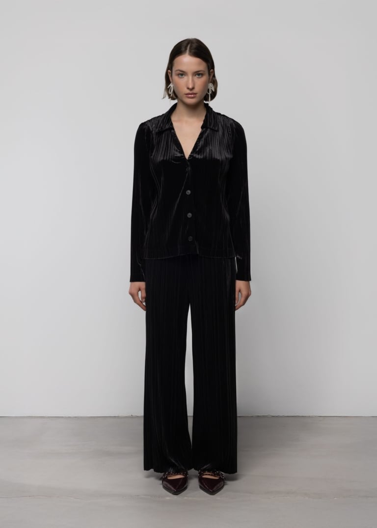 Velvet Pleated Trousers