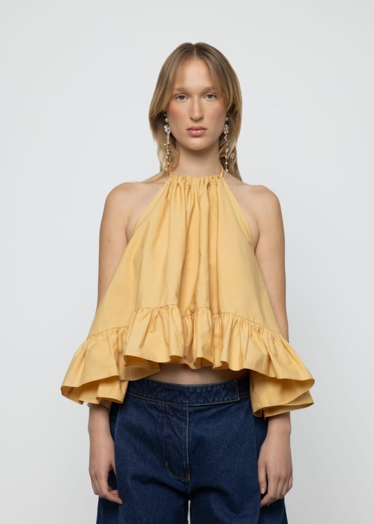 Babydoll Frill Hem Top