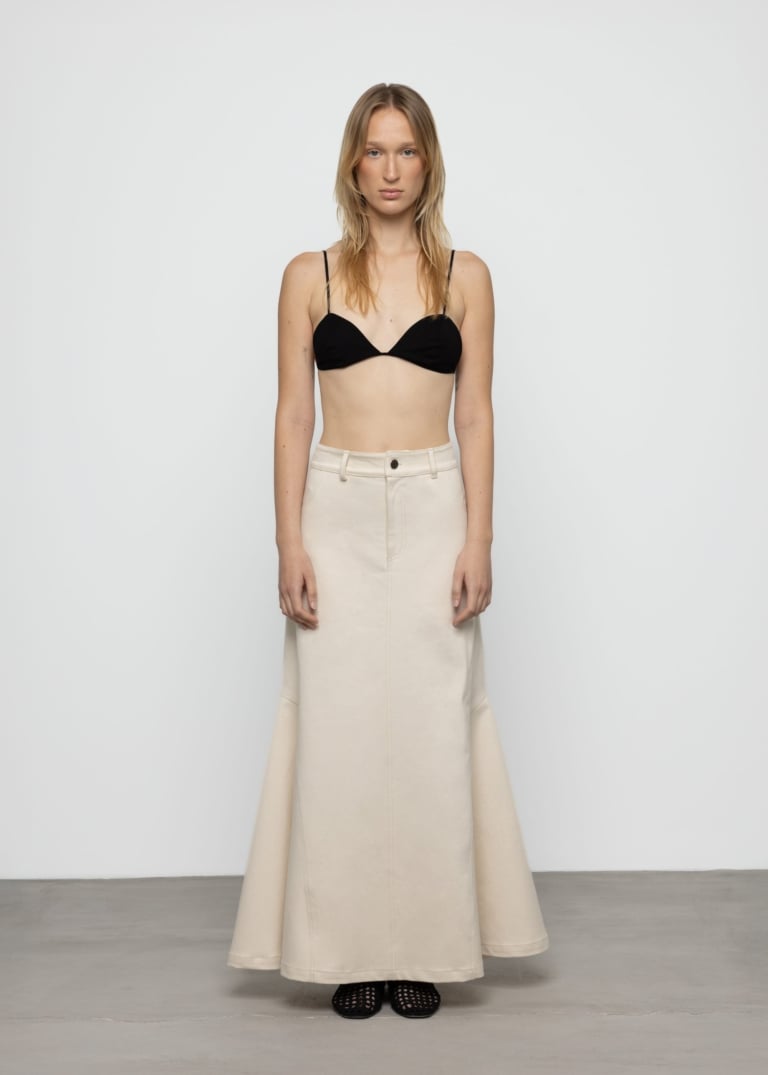 White Handkerchief Midi Skirt