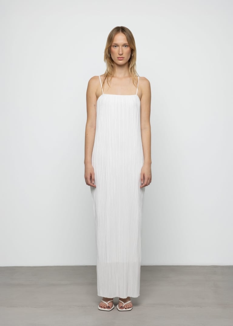 Pleated Cami Slip Dress