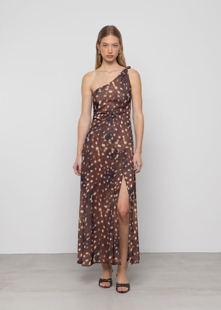 One-Shoulder Twist Maxi Dress
