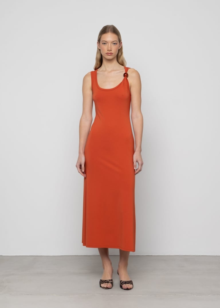 Maxi Dress with Bead Trim