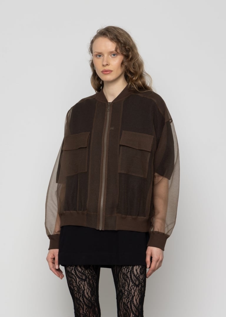 Oversized Organza Bomber Jacket