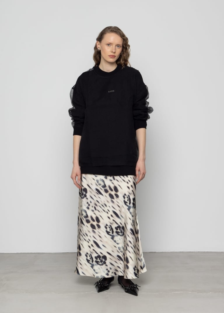 Printed Slim-Fit Maxi Skirt