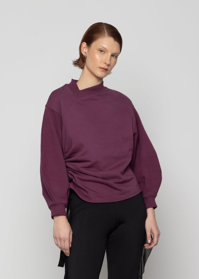 Asymmetric Neck Cropped Jumper