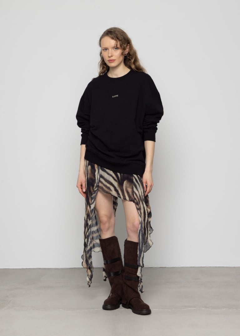 Printed Asymmetric Skirt