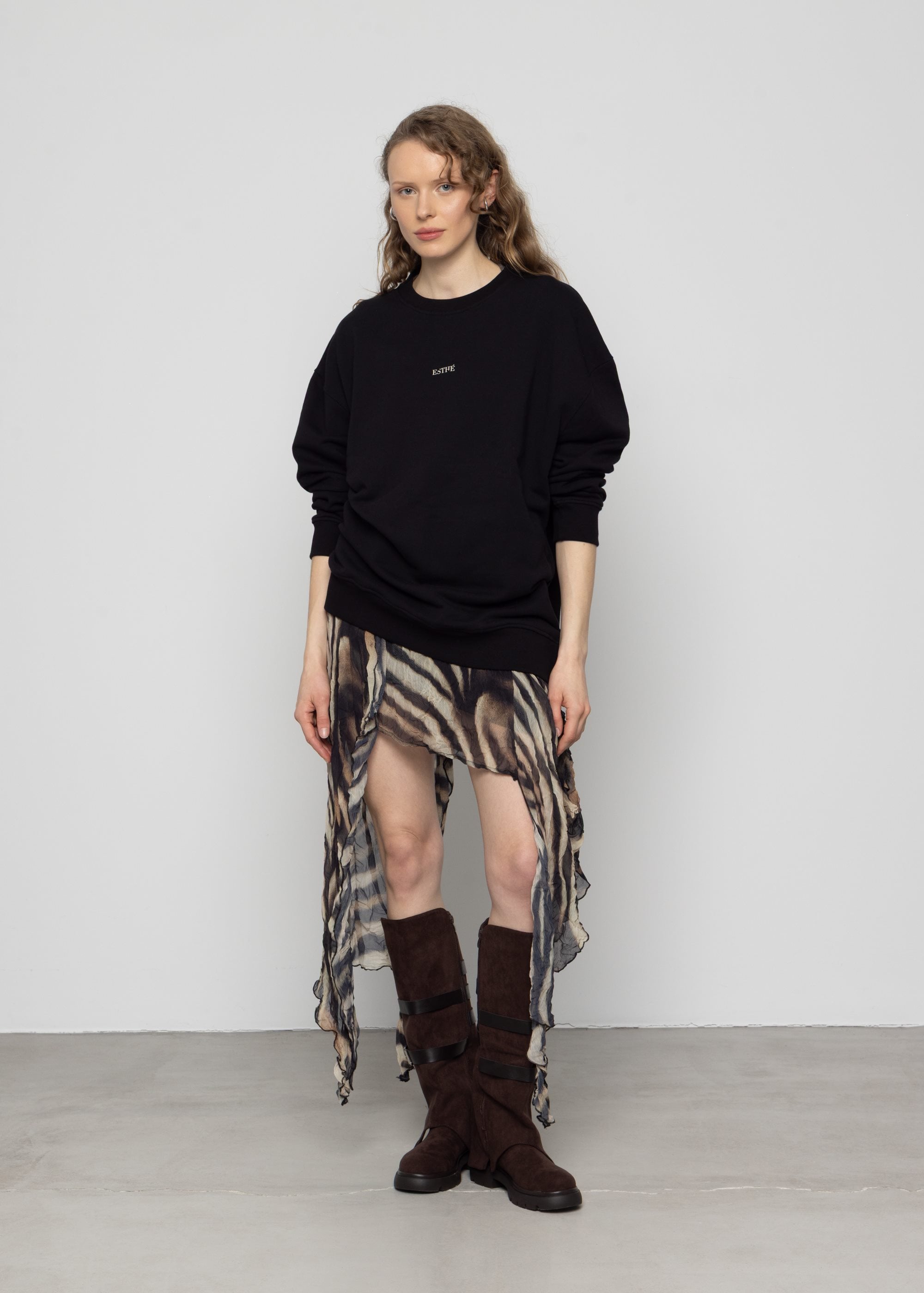 Printed Asymmetric Skirt