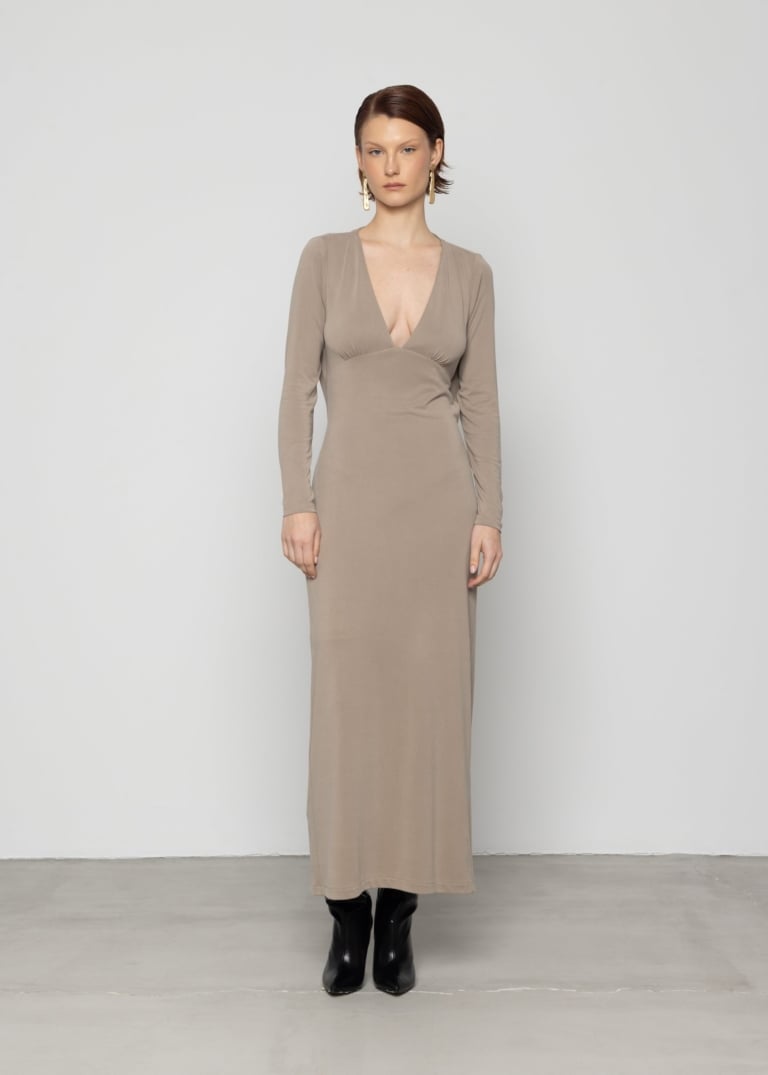 Open-back Fitted Maxi Dress