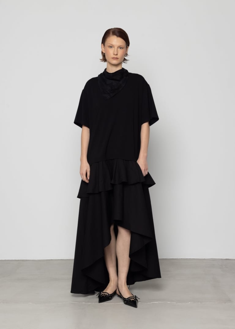 Tiered Asymmetric T-Shirt Dress